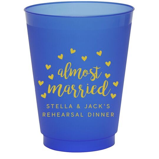 Confetti Hearts Almost Married Colored Shatterproof Cups